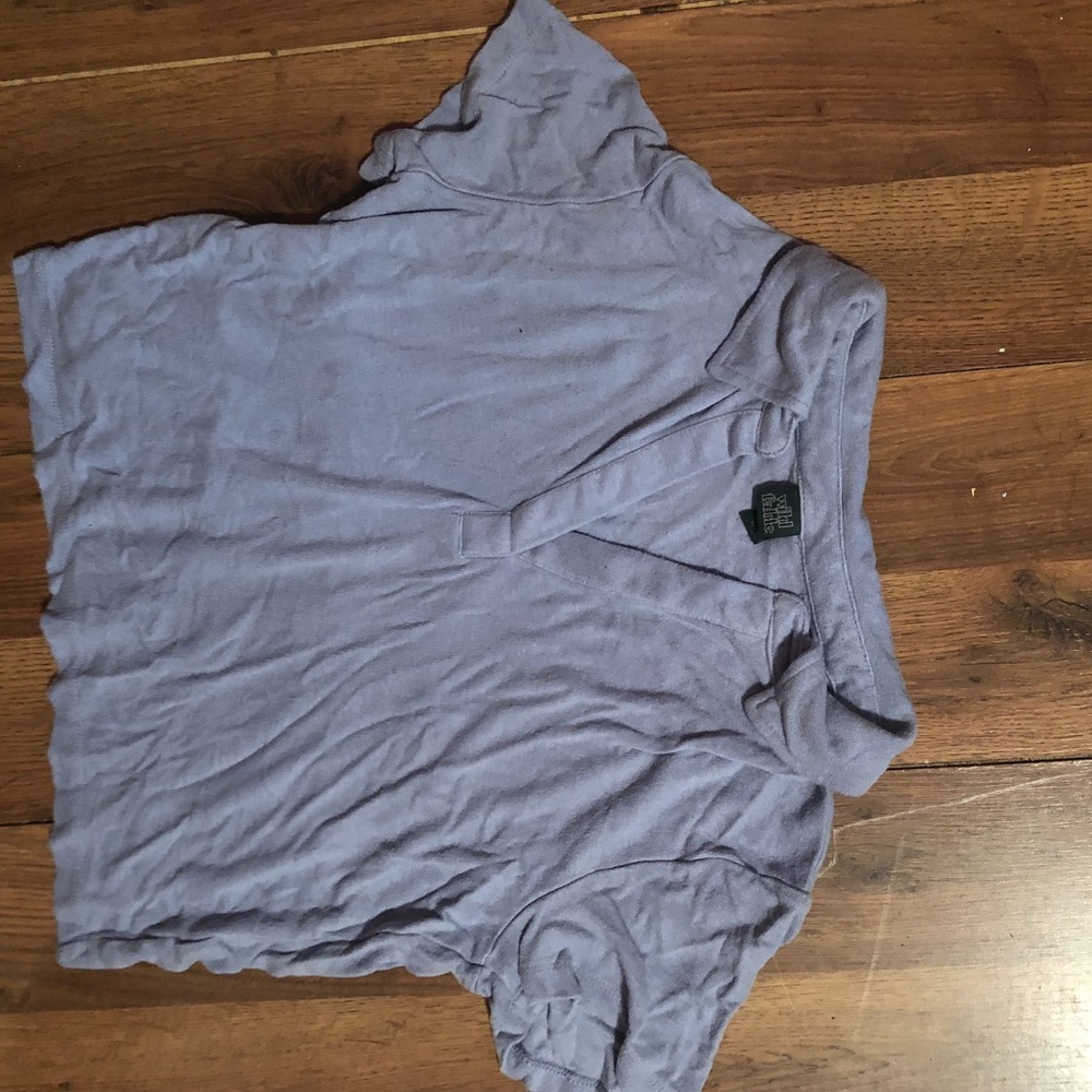 blue collared shirt
